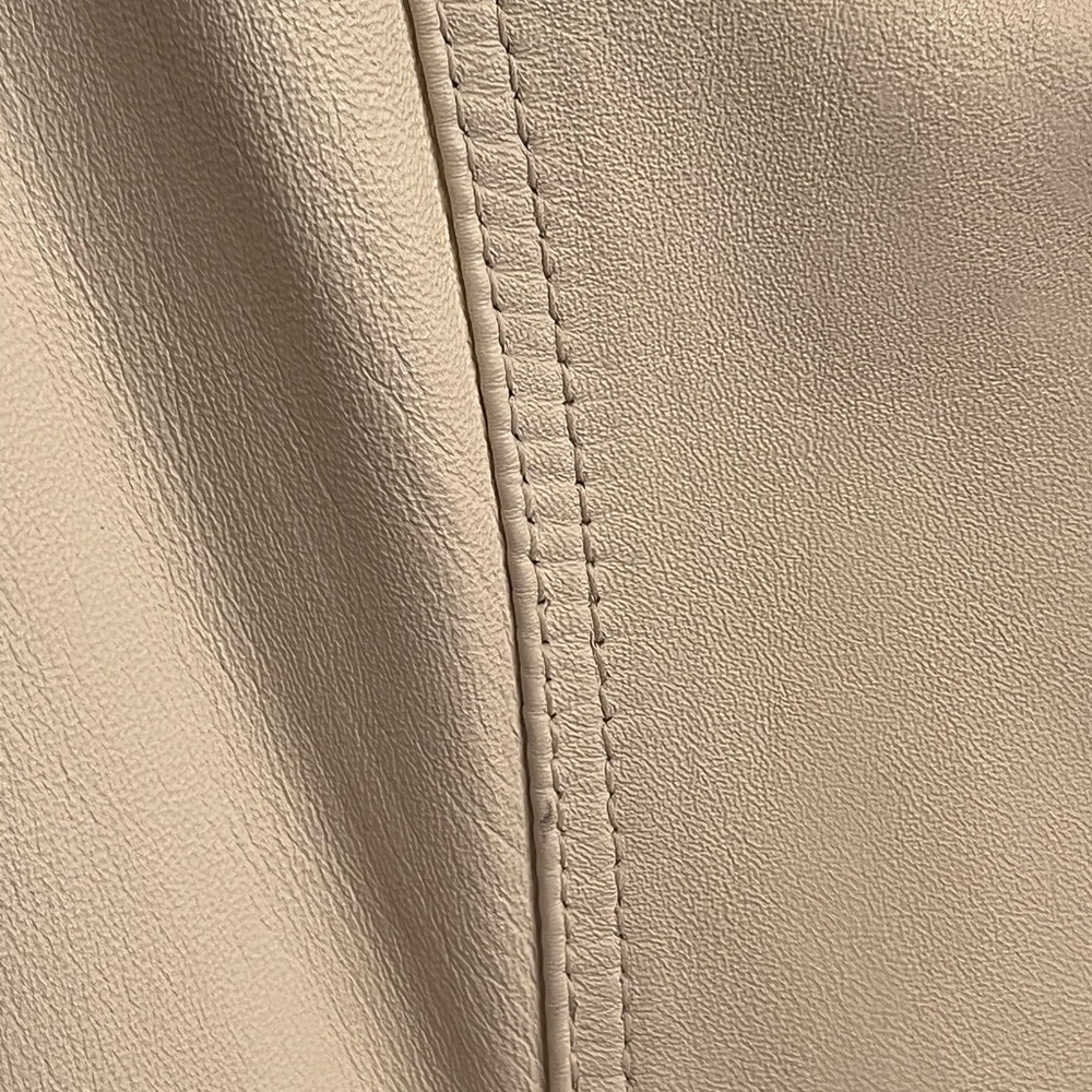 Danier Leather Cream Coat with Fur Trim - Picture 9 of 14